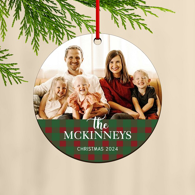 Christmas Check Custom Ornaments