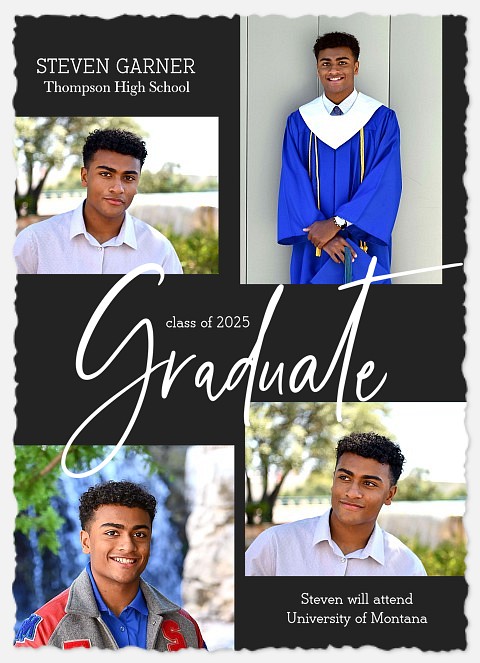 Charcoal Collage Graduation Cards