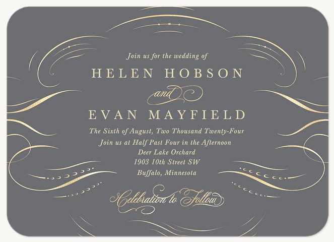 Gilded Embellishments Wedding Invitations