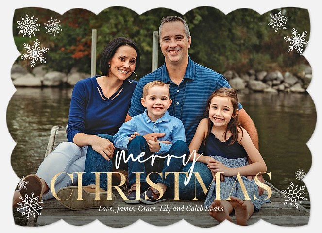 Snowflake Flurry Holiday Photo Cards