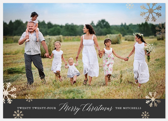 Opulent Snowflakes Holiday Photo Cards