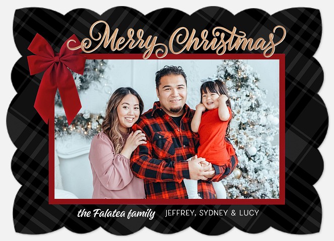 Ribbon Frame Holiday Photo Cards
