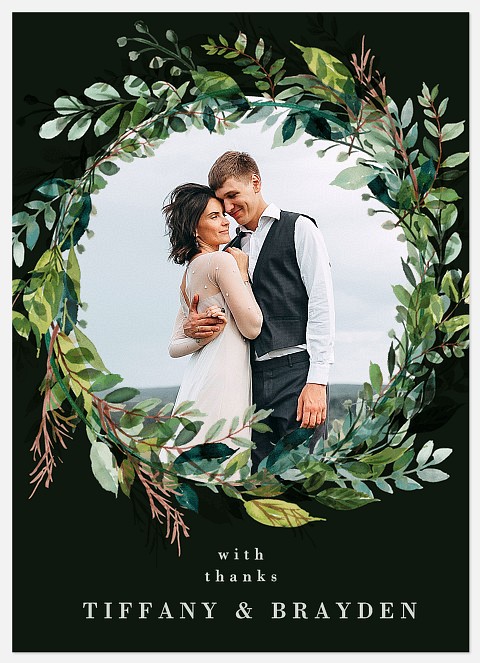 Natural Wreath Wedding Thank You Cards