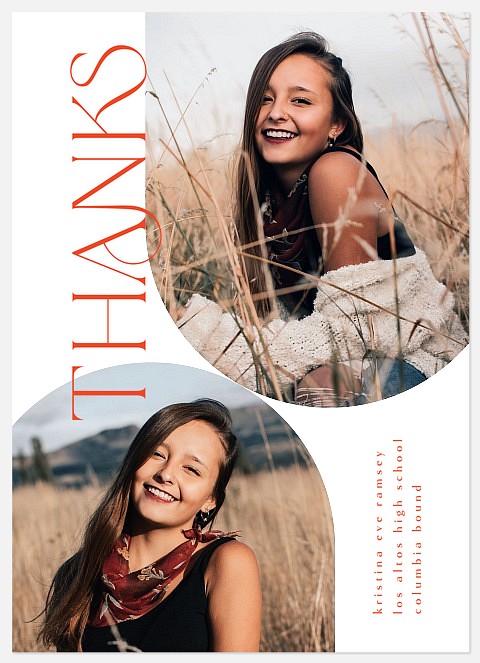 Double Arch Graduation Thank You Cards