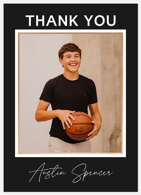 Simple Grid Graduation Thank You Cards