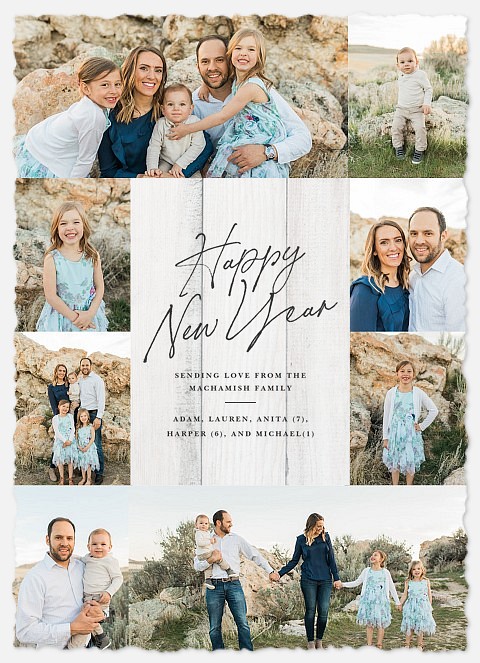 Modern Barn New Years Photo Cards