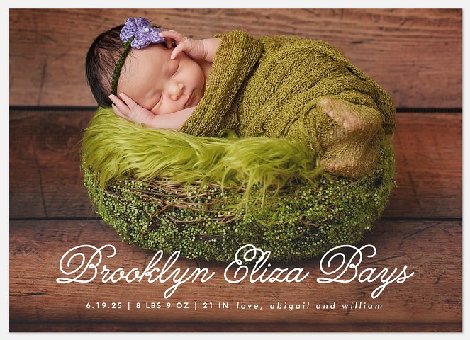 Delightful Joy Baby Girl Birth Announcements