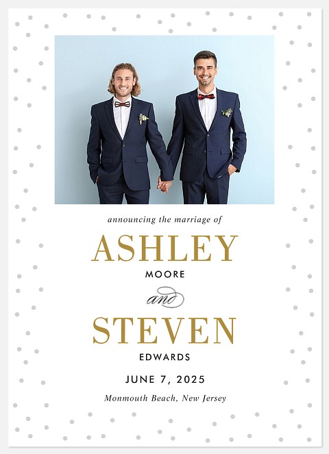 Shimmery Joy Wedding Announcements