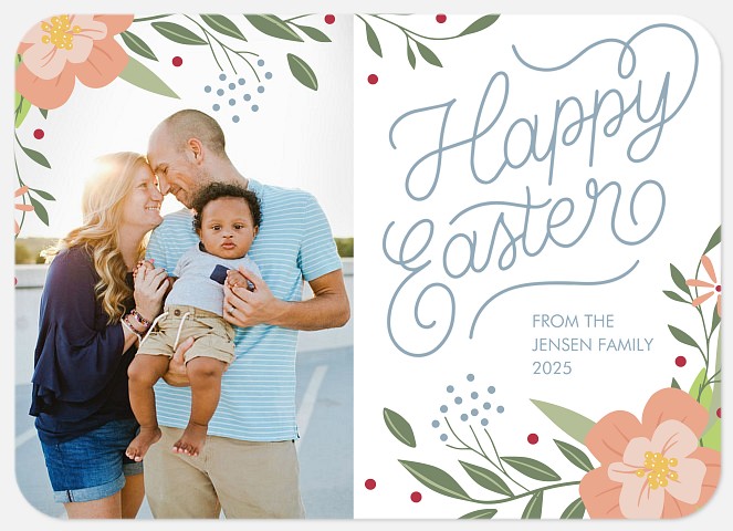 Floral Corners Easter Photo Cards