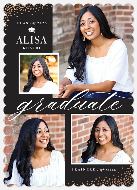 Corner Confetti Graduation Cards