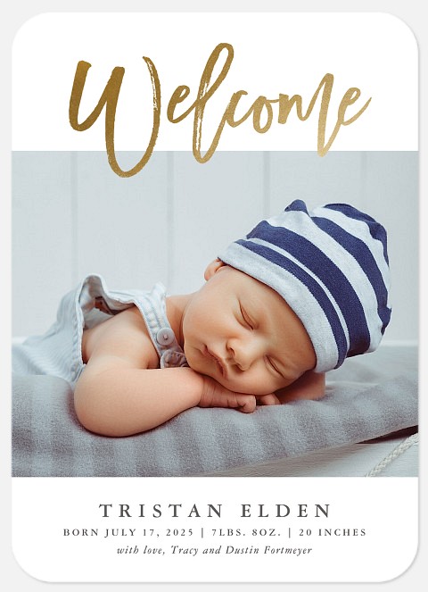 Bright Welcome Baby Boy Birth Announcements