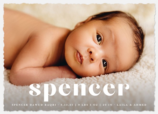 Sweetly Simple Baby Boy Birth Announcements