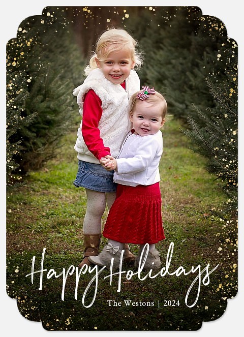 Sparkle Dots Photo Christmas Cards