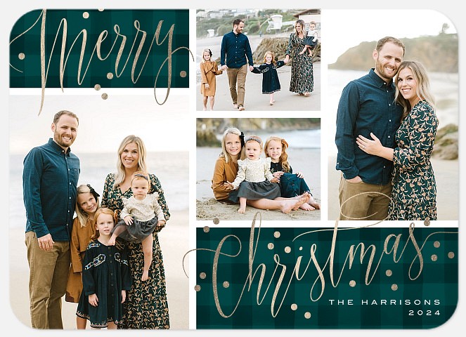 Elegant Plaid Religious Christmas Cards