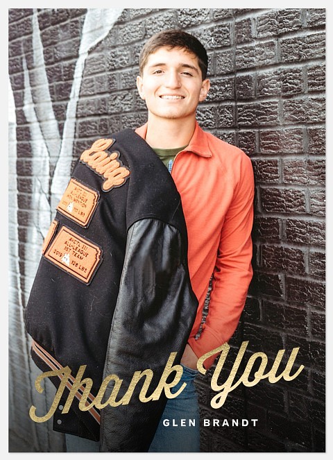 Varsity Gold Graduation Thank You Cards