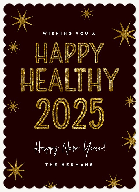New Year Glitz Personalized Holiday Cards