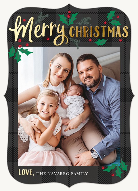 Gilded Accents Personalized Holiday Cards