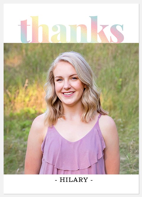 Modern Hologram Thank You Cards for Kids