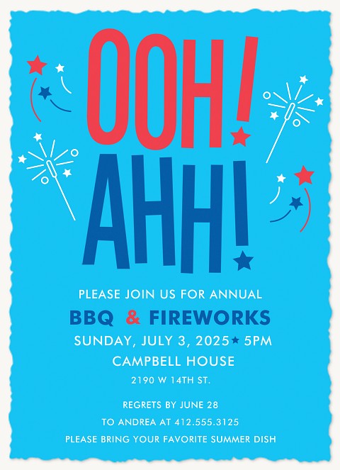 American Pride Summer Party Invitations