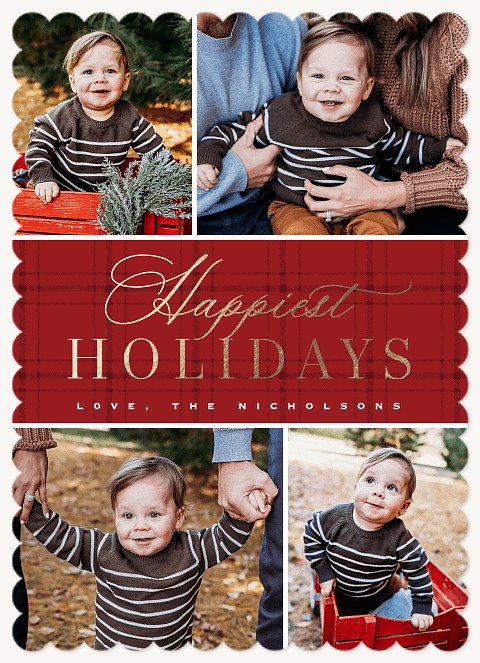 Plaid Perfection Personalized Holiday Cards