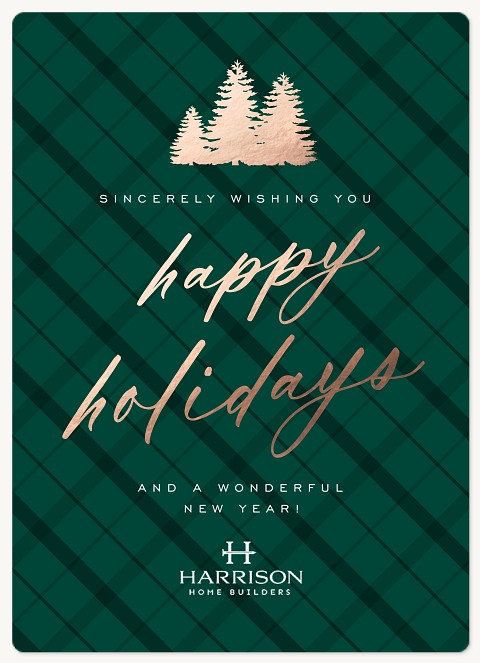 Glam Plaid Holiday & Christmas Magnet Cards