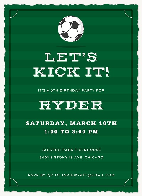 Let's Kick It Kids Birthday Invitations