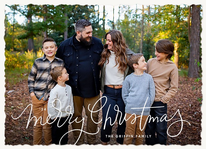 Playful Monoline Personalized Holiday Cards
