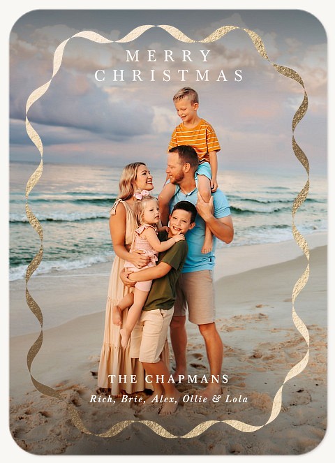 Floating Ribbon Personalized Holiday Cards