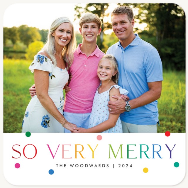 Merry Rainbow Personalized Holiday Cards