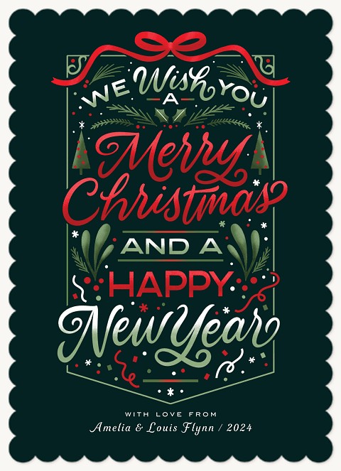 Festive Wishes Personalized Holiday Cards