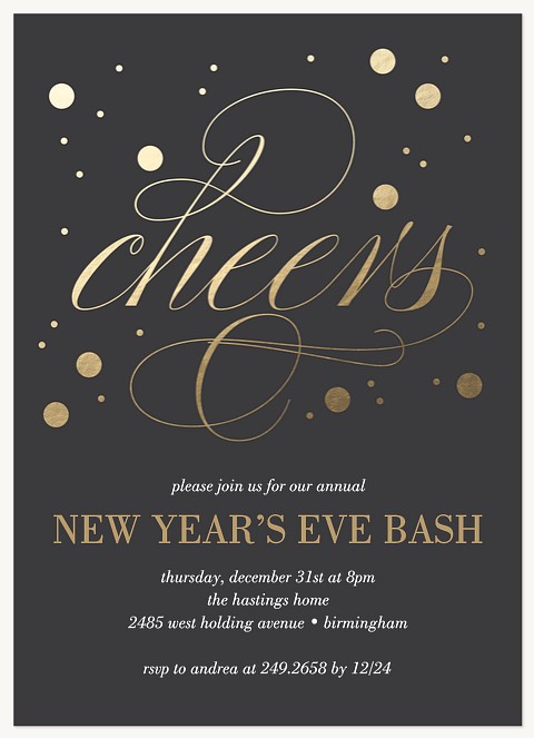 Cheerful Bubbles  Holiday Party Invitations