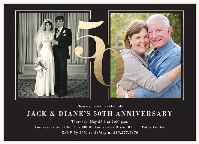 Then To Now | Wedding Anniversary Invitations