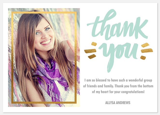 Brushed Lettering Thank You Cards for Kids