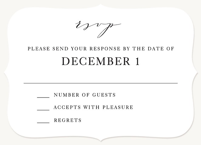Sophisticated Romance Wedding RSVP Cards
