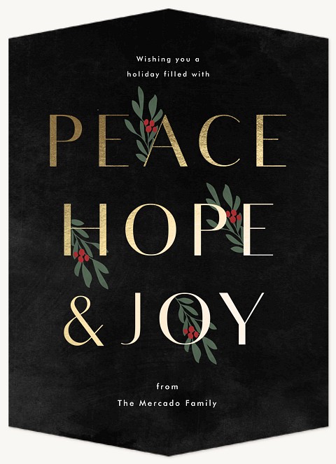 Peace, Hope & Joy Personalized Holiday Cards