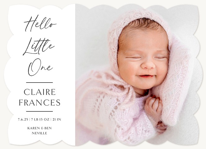 Hand Written Hello Baby Announcements