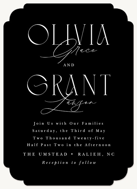 Simple Fonts Wedding Invitations