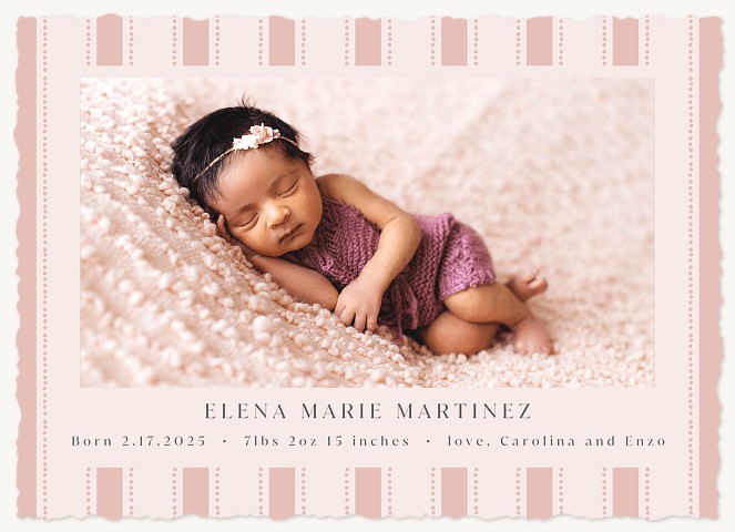 Dainty Stripes Baby Announcements
