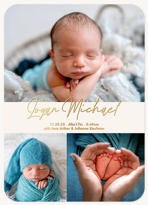 Minimalist Trio Baby Announcements