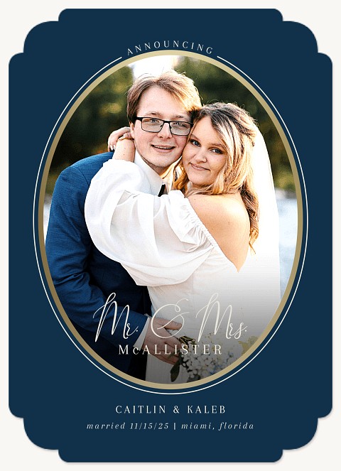 Golden Oval Wedding Announcements