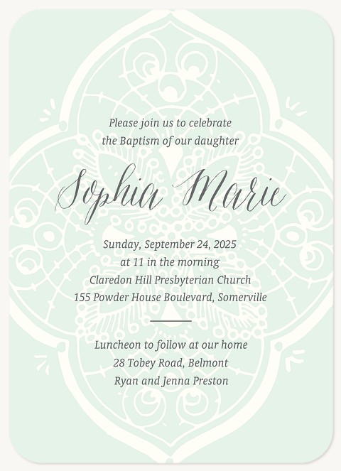 Light Embroidery Baptisms & Christening Invitations
