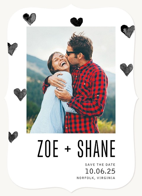 Heart Stamped Save the Date Cards