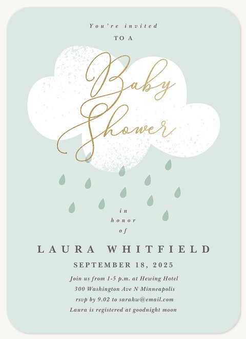Mint Shower Baby Shower Invites