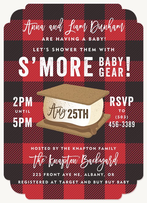 Sweet S'more Baby Shower Invites