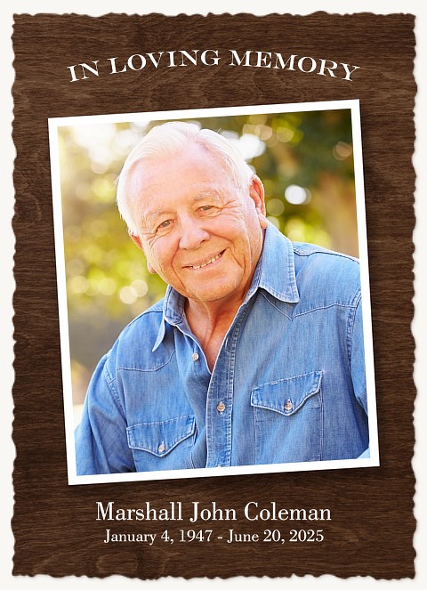 Mahogany Memorial & Sympathy Cards