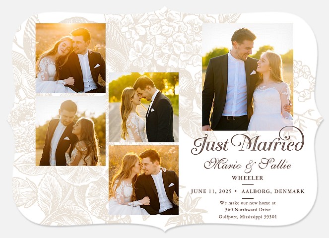 Vintage Bouquet Wedding Announcements