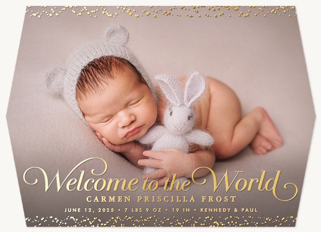 Confetti Welcome Baby Announcements