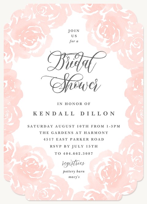 Rosey Garden Bridal Shower Invitations