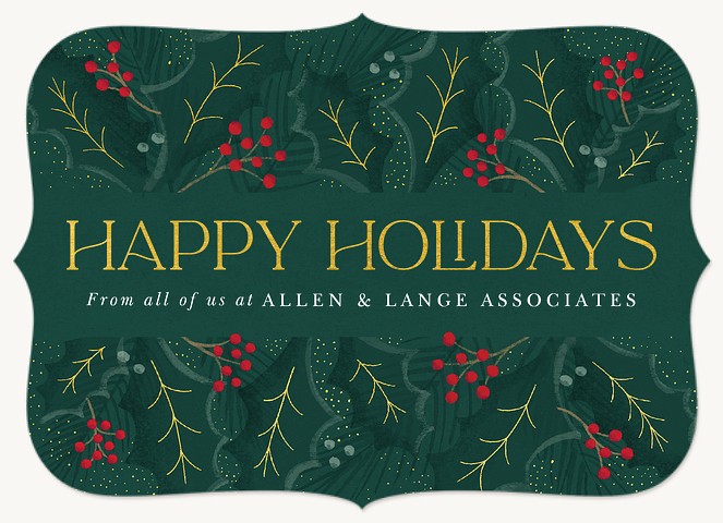 Sparkling Holly Business Holiday Cards