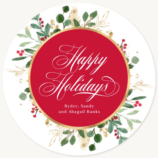 Delicate Wreath Photo Holiday Cards